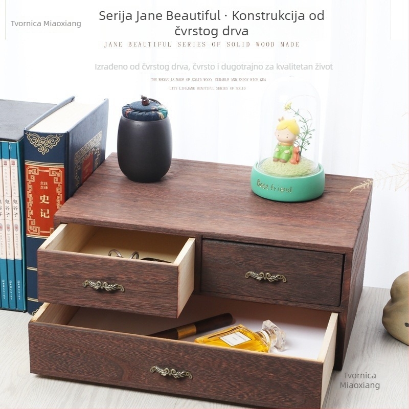 Kutija za skladištenje s ladicama, japanskog stila, stolni višeslojni organizator, kapacitet 18 L, pogodna za kozmetiku i nakit, mogućnost ispisa loga