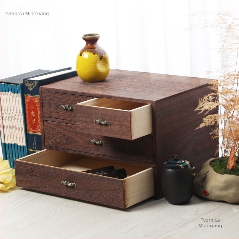 Kutija za skladištenje s ladicama, japanskog stila, stolni višeslojni organizator, kapacitet 18 L, pogodna za kozmetiku i nakit, mogućnost ispisa loga