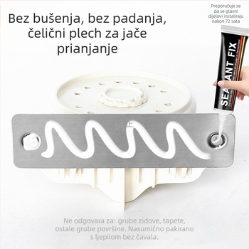 Set zavjese za kupaonicu od nehrđajućeg čelika - lukasta šipka, polukružni kut s preklopom, bez bušenja, UL potvrđeno