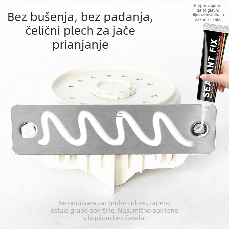 Set zavjese za kupaonicu od nehrđajućeg čelika - lukasta šipka, polukružni kut s preklopom, bez bušenja, UL potvrđeno