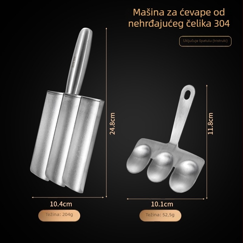 Uređaj za okruglice, 304 nehrđajući čelik, kalup za okruglice, mesne okruglice i riblje okruglice