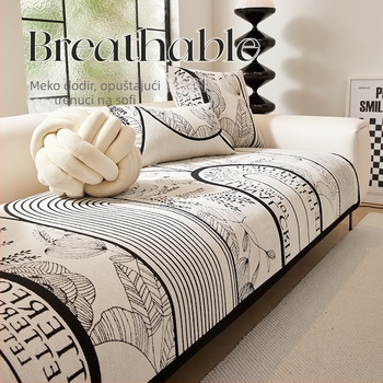 Jastuk za kauč od chenille, prugasti uzorak, za trosjed, moderan minimalistički stil, prilagodljiv