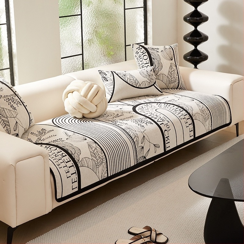 Jastuk za kauč od chenille, prugasti uzorak, za trosjed, moderan minimalistički stil, prilagodljiv