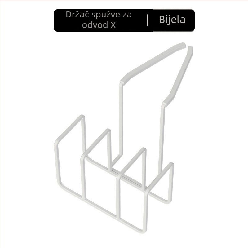 Organizator kuhinjske sudopera s držačem spužvi i krpe za suđe, višenamjenski odvodni stalak, od željeza i silikona