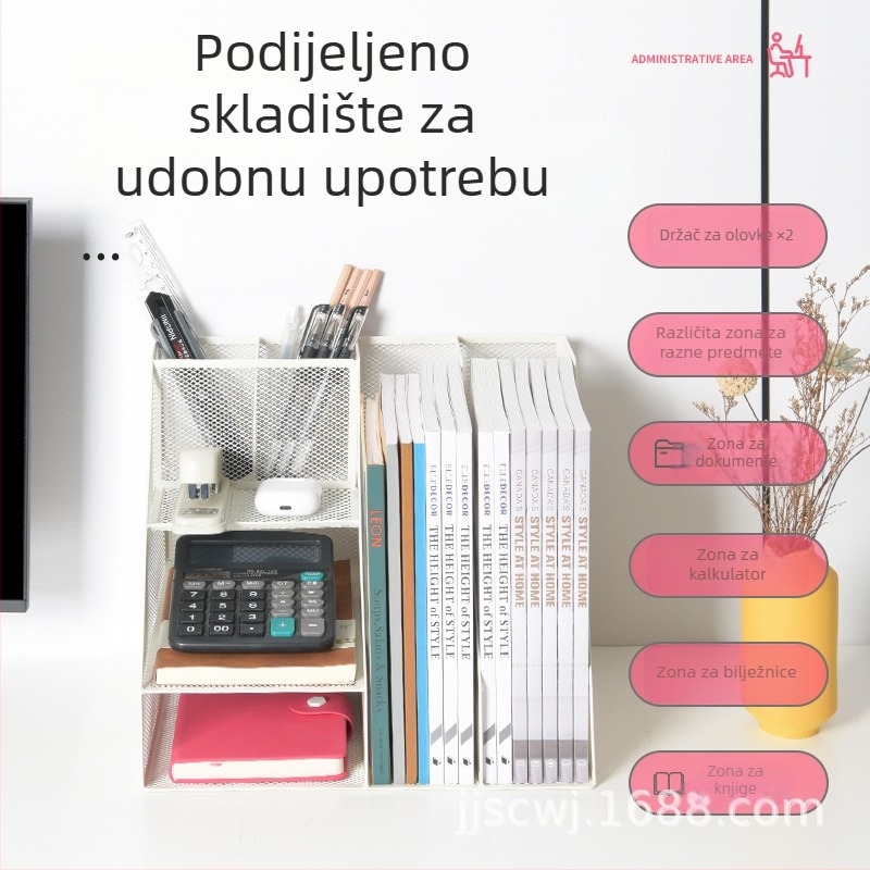 Metalni polic za dokumente, 3-razinski organizator, model Z2301, kapacitet dviju kolona, razmak 8 cm