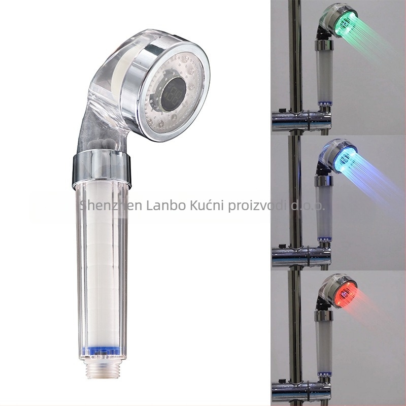 Ručni tuš s prikazom temperature, PP pamuk filtr, regulator tlaka, digitalna kontrola temperature, model 8008-S23-3