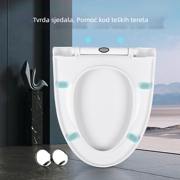 WC daska s V-oblikom, demontaža jednim klikom, meko zatvaranje, PP materijal, podesiva udaljenost otvora za ugradnju 11–21 mm