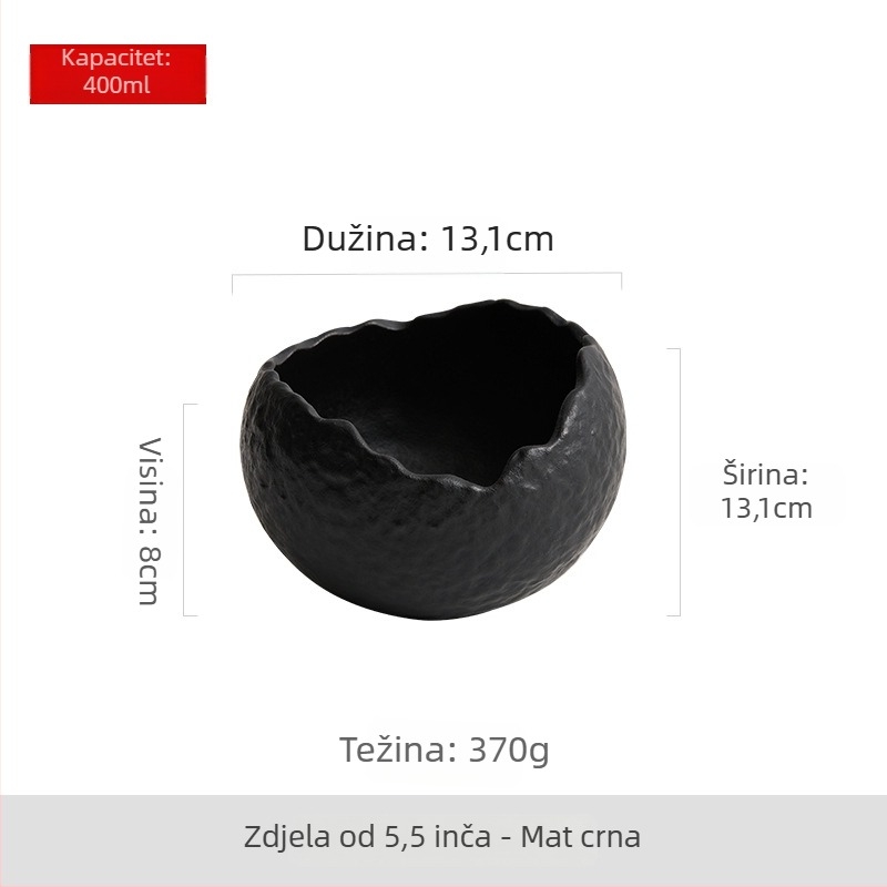 Porcelanska zdjela nepravilnog oblika, moderan minimalistički stil, mikrovalna sigurna, za juhe, deserte i voćne salate