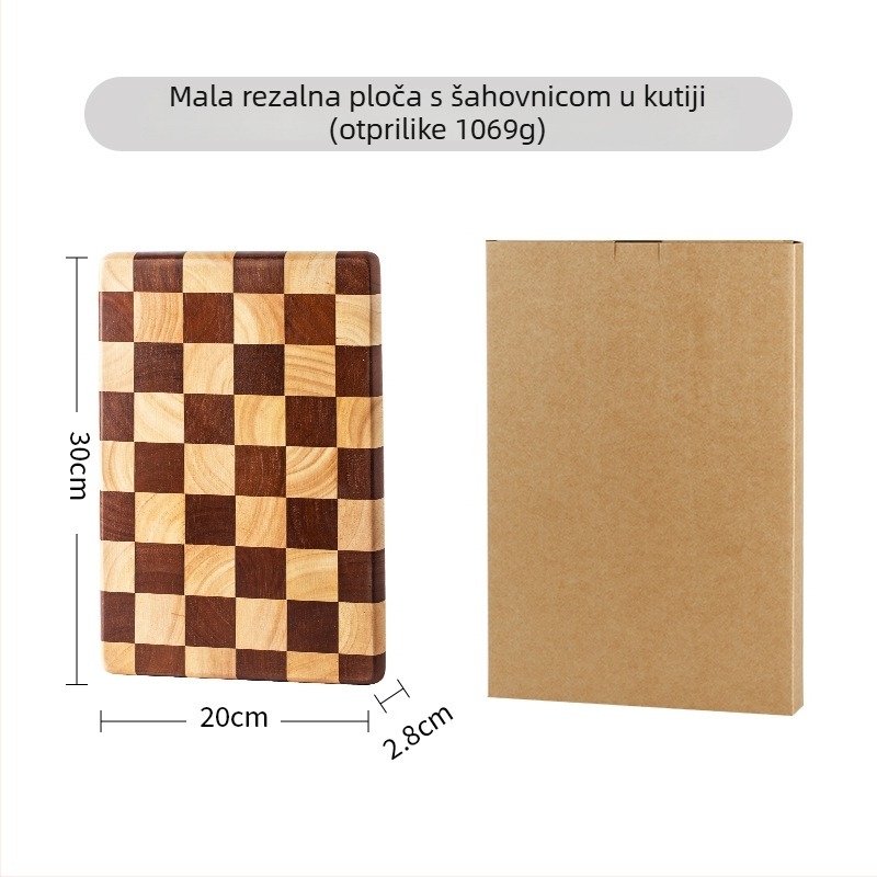 Kreativna daska za rezanje sa šahovnicastim uzorkom, drvena kuhinjska daska za voće i pripremu hrane