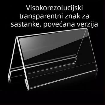 Tablica s imenom učenika, V-oblik trokuta za sjedenje (akril; izložbena stalak; stolni prikaz)