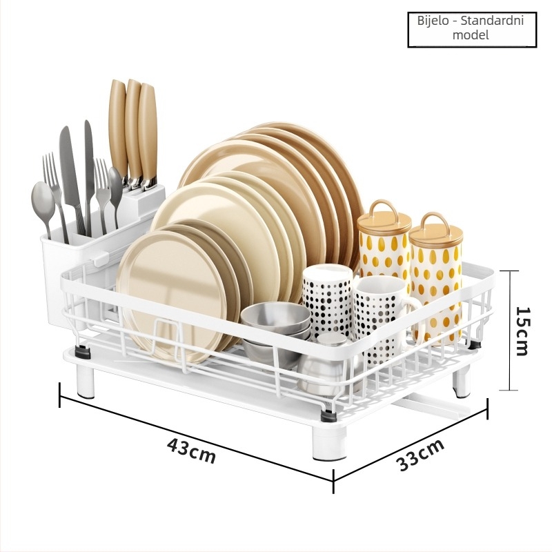 Xinshang Home Željezni odvodnjavanje posuđa – moderni minimalistički kuhinjski organizator za zdjele i pribor