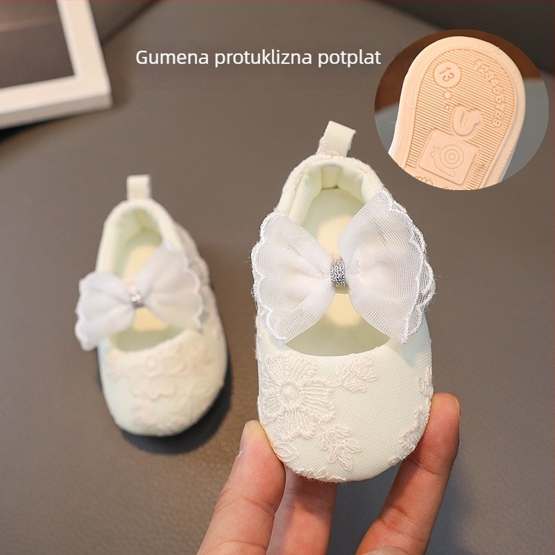 Princevske cipele za bebe, gumeni potplat, gornji dio od pamuka, ulošak od tkanine, Velcro zatvarač, za dob 6–12 mjeseci