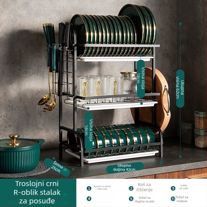 Stalak za suđe – karbonsko čelika, moderan stil, marka Shiboya (Brand: Shiboya, Materijal: Karbonsko čelika, Stil: Moderan, Vrijeme izlaska na tržište: 2021)