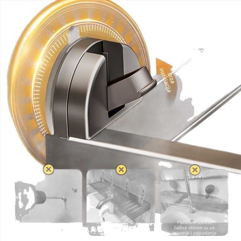 Zidni držač za sponge i krpe za kuhinju sa usisnim čašicama, nordijski stil, Qiyun CD1001791077, EU CE certifikat