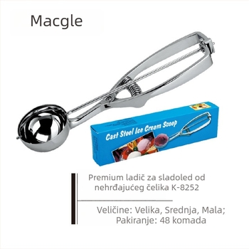 Žlica za sladoled od 304 nehrđajućeg čelika, zapadnog stila, McGowell, ogledni polir, mogućnost prilagodbe