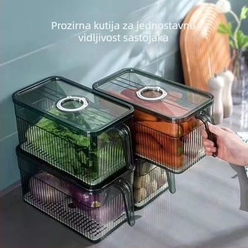 Kutija za skladištenje u hladnjaku s poklopcem — Lily of the Valley; plast za hranu; jednostavan stil; skladištenje, čuvanje, odvodnjavanje