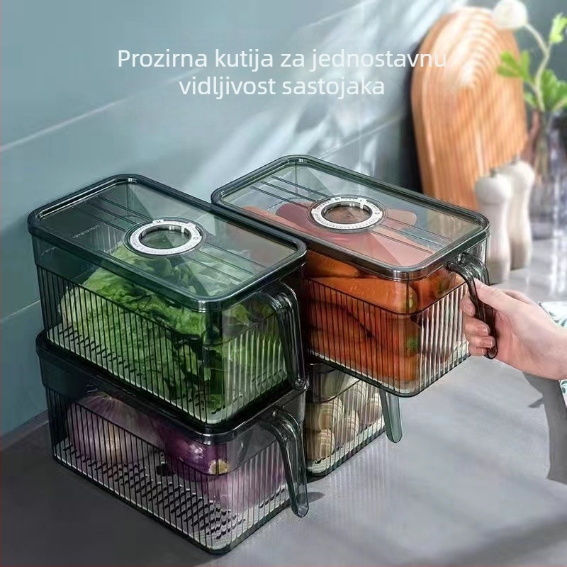 Kutija za skladištenje u hladnjaku s poklopcem — Lily of the Valley; plast za hranu; jednostavan stil; skladištenje, čuvanje, odvodnjavanje
