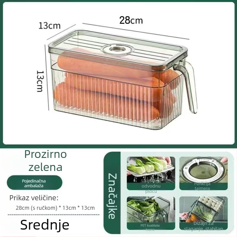 Kutija za skladištenje u hladnjaku s poklopcem — Lily of the Valley; plast za hranu; jednostavan stil; skladištenje, čuvanje, odvodnjavanje