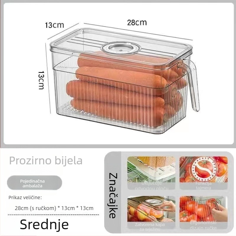Kutija za skladištenje u hladnjaku s poklopcem — Lily of the Valley; plast za hranu; jednostavan stil; skladištenje, čuvanje, odvodnjavanje