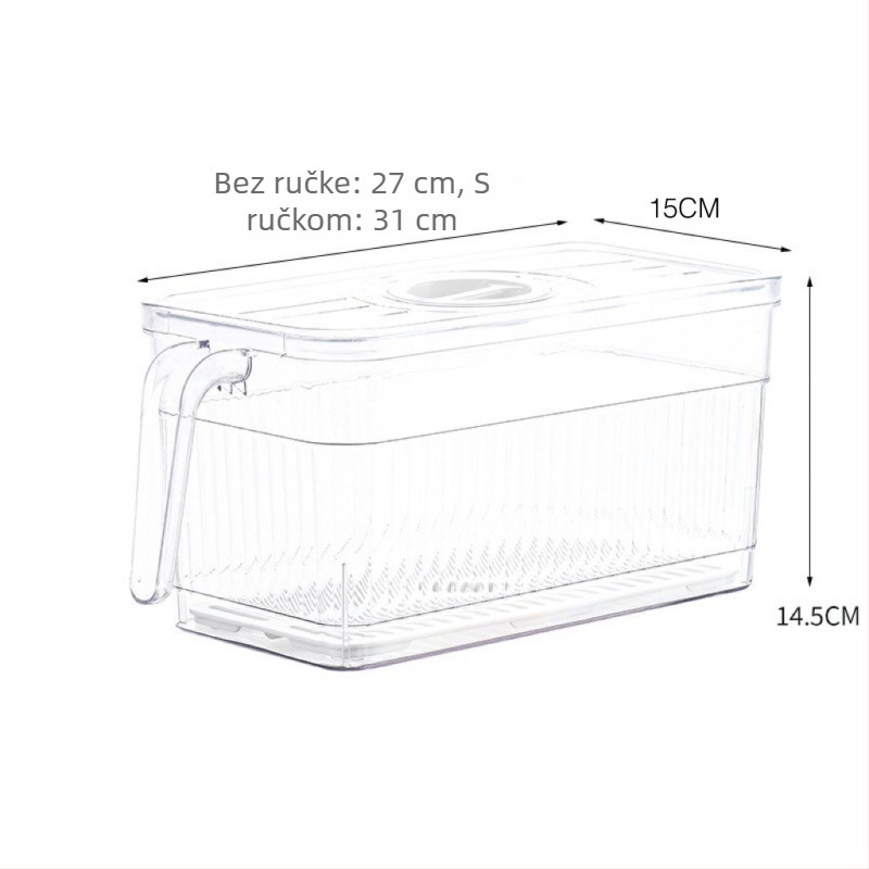Kutija za skladištenje u hladnjaku s poklopcem — Lily of the Valley; plast za hranu; jednostavan stil; skladištenje, čuvanje, odvodnjavanje
