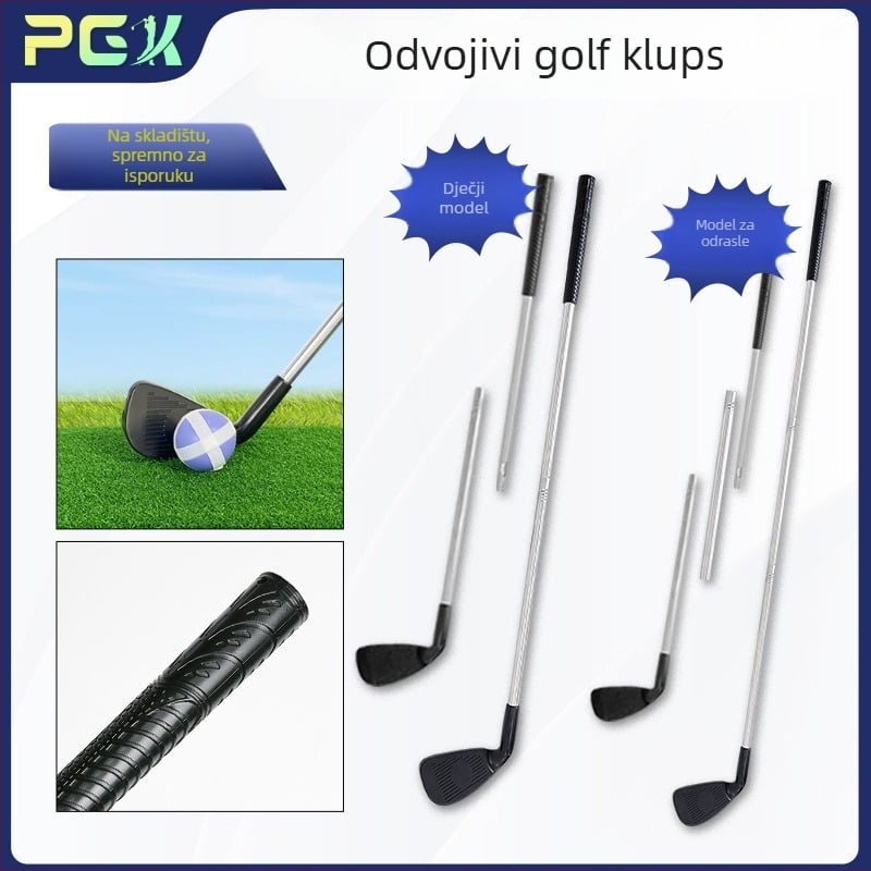 PGK golf palica za djecu — mini odvojiva metalna palica, jednostavan za montažu, idealna za obiteljske igre golfa na otvorenom