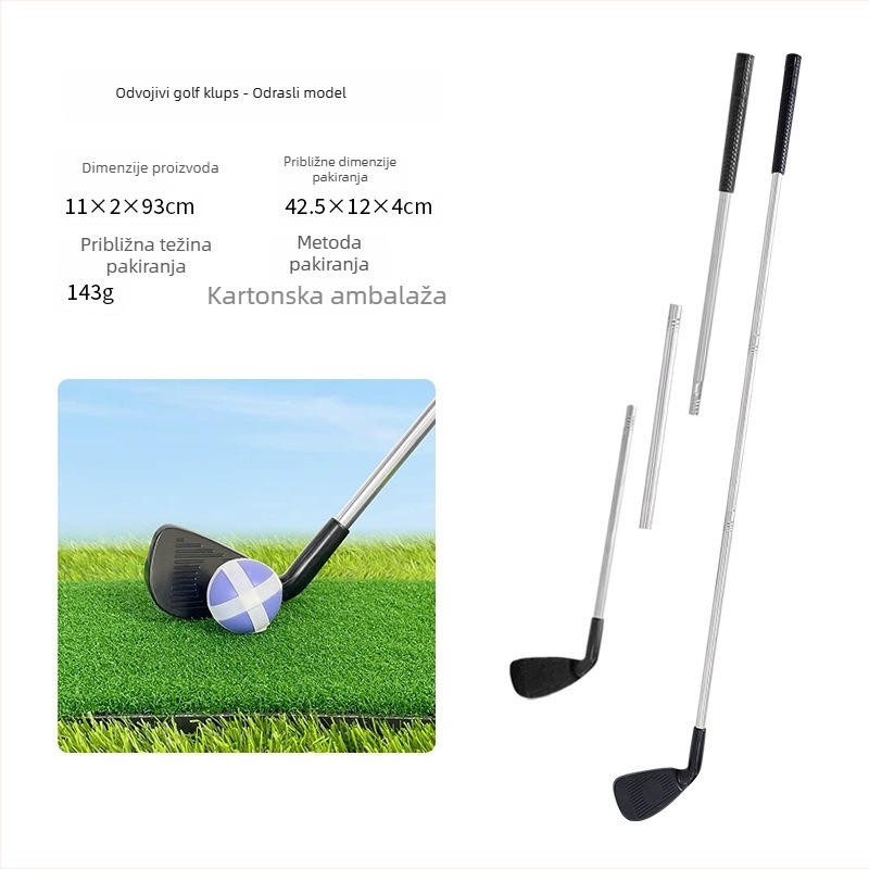PGK golf palica za djecu — mini odvojiva metalna palica, jednostavan za montažu, idealna za obiteljske igre golfa na otvorenom