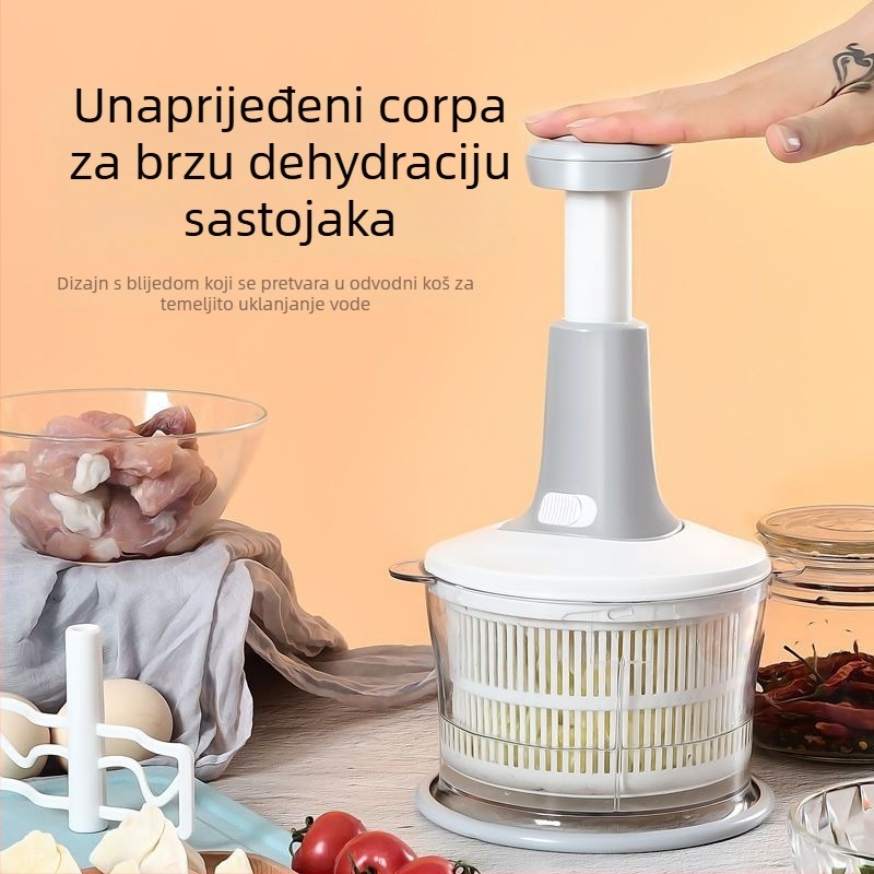 Ručni mljevač mesa i višenamjenski kuhinjski sjeckalica za povrće, tip pritiska, plastika za hranu