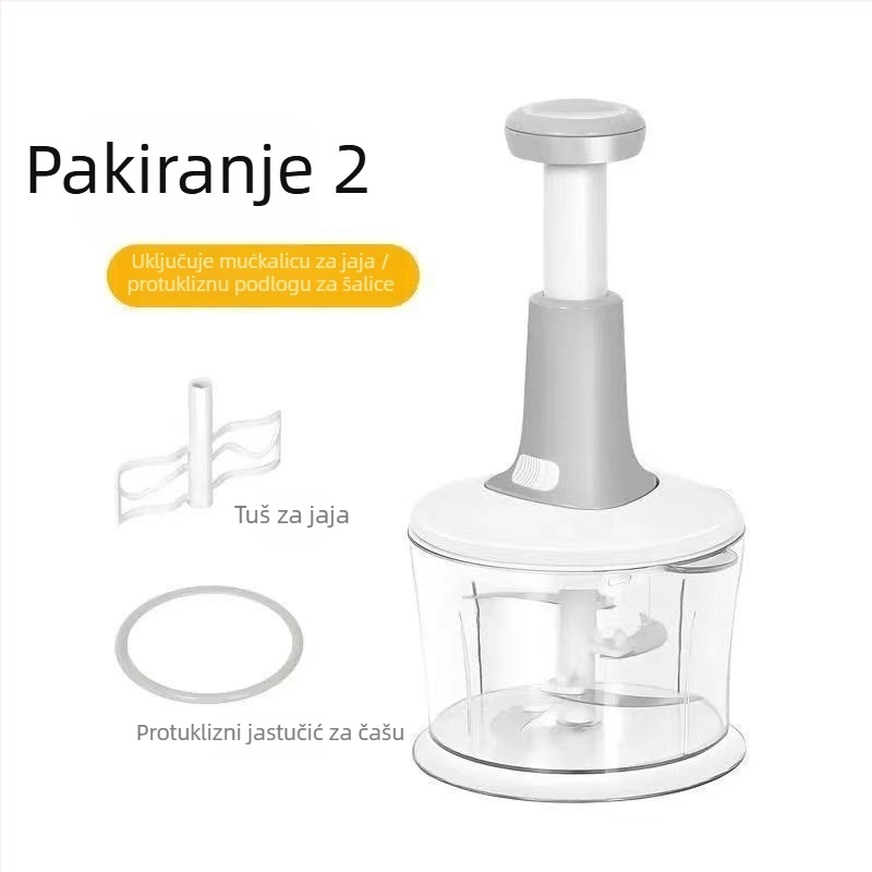 Ručni mljevač mesa i višenamjenski kuhinjski sjeckalica za povrće, tip pritiska, plastika za hranu