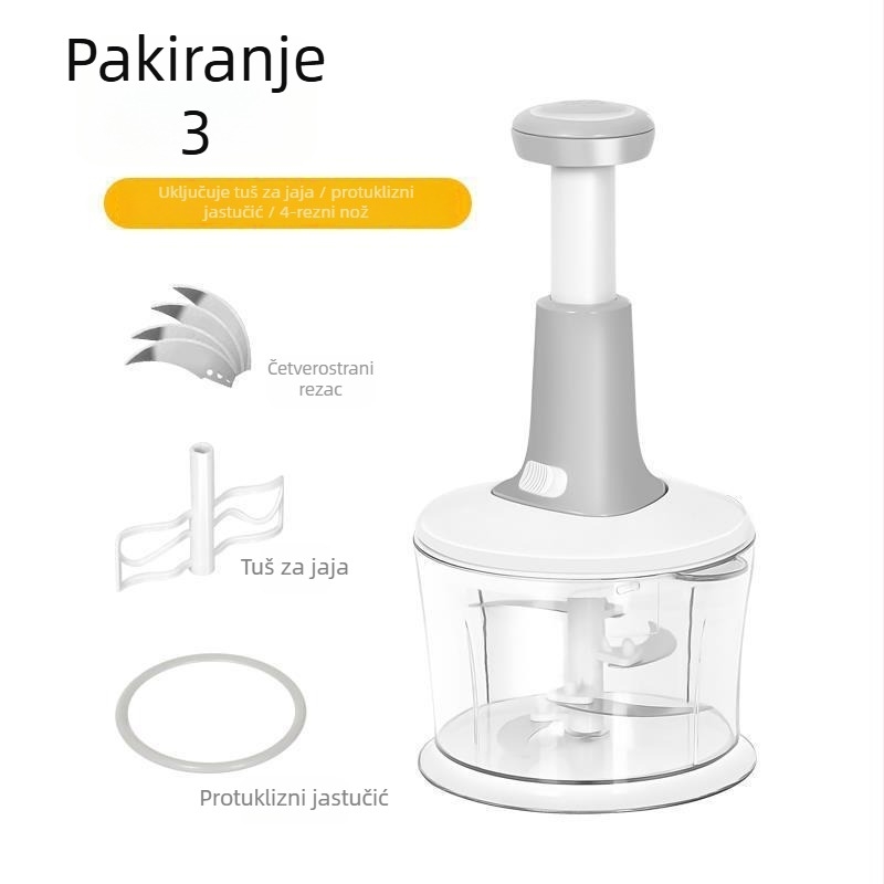 Ručni mljevač mesa i višenamjenski kuhinjski sjeckalica za povrće, tip pritiska, plastika za hranu