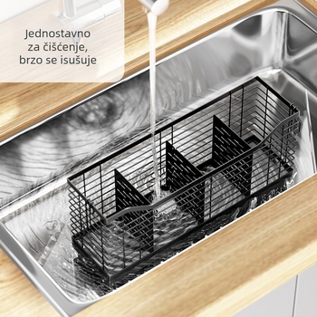 Guannian Pomični metalni kuhinjski organizator posuđa – višestruka upotreba, bez ugradnje, moderan minimalistički dizajn