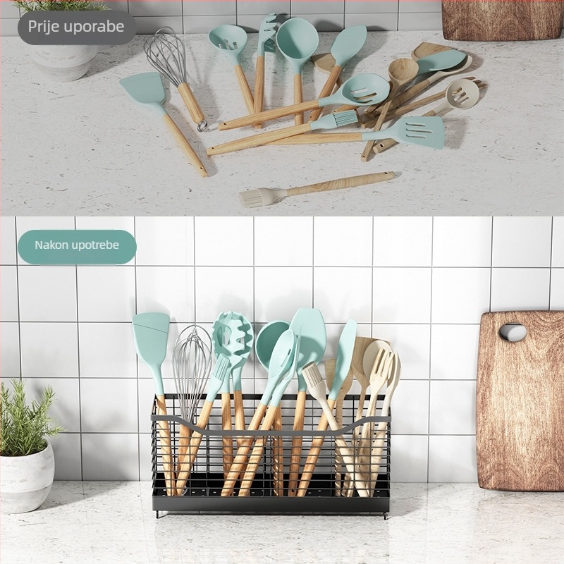 Guannian Pomični metalni kuhinjski organizator posuđa – višestruka upotreba, bez ugradnje, moderan minimalistički dizajn