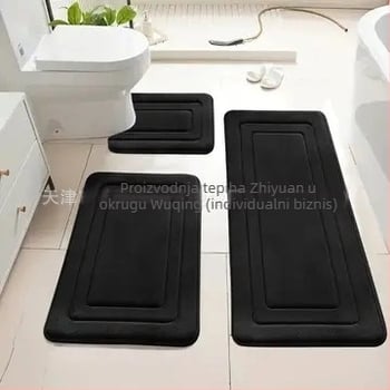 Set prostirki za kupaonicu od Coral Velvet, strojno tkanje, oblik trake, perivo, 3 komada