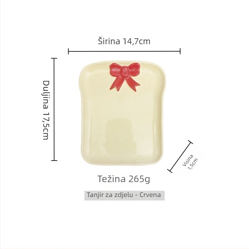 Porcelanski tanjur za kruh, nordijski stil, jednostavan dizajn