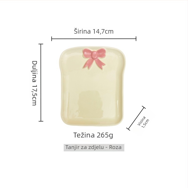 Porcelanski tanjur za kruh, nordijski stil, jednostavan dizajn