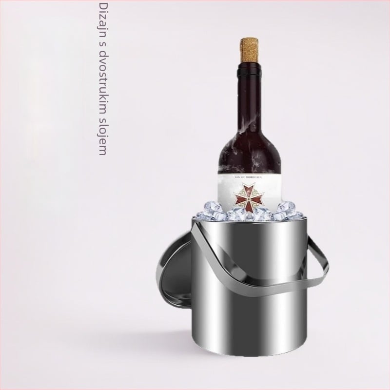 Kantica za led od nehrđajućeg čelika 304 s dvostrukom izolacijom, prijenosna za barove i karaoke