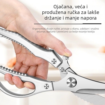 4MM teške kuhinjske škare za kosti peradi – Škare za kosti pilića, patke i guske, nehrđajući čelik, višenamjenske škare za rezanje kostiju – za ribu