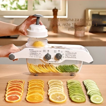 Višestruki rezac za povrće za kućnu upotrebu s automatskom funkcijom, podesivom debljinom krumpira, rezač limuna i rezač voća; plastični kuhinjski alat