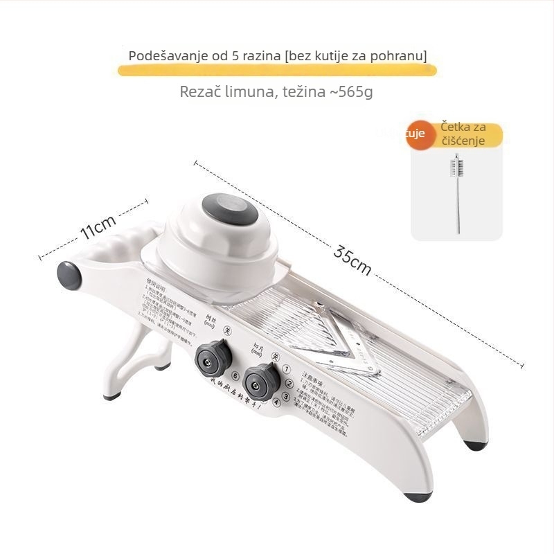 Višestruki rezac za povrće za kućnu upotrebu s automatskom funkcijom, podesivom debljinom krumpira, rezač limuna i rezač voća; plastični kuhinjski alat