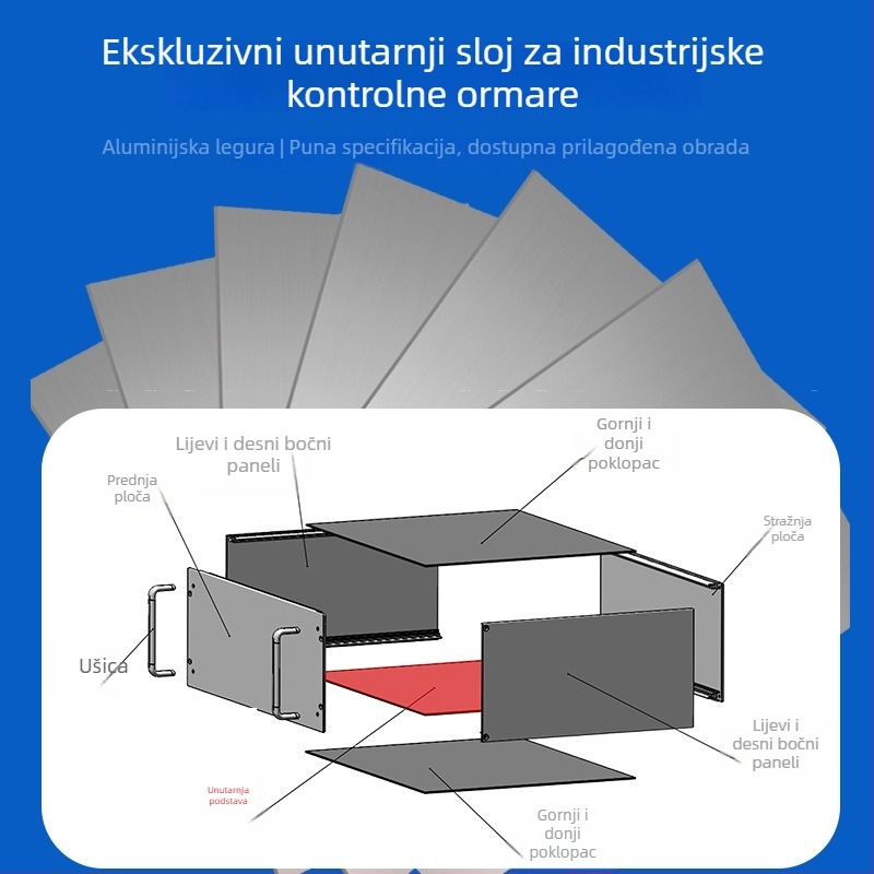Serverski panel kućišta – aluminij, MicroATX kompatibilan, USB 2.0 prednji, težina 1 kg, veličina 430 mm