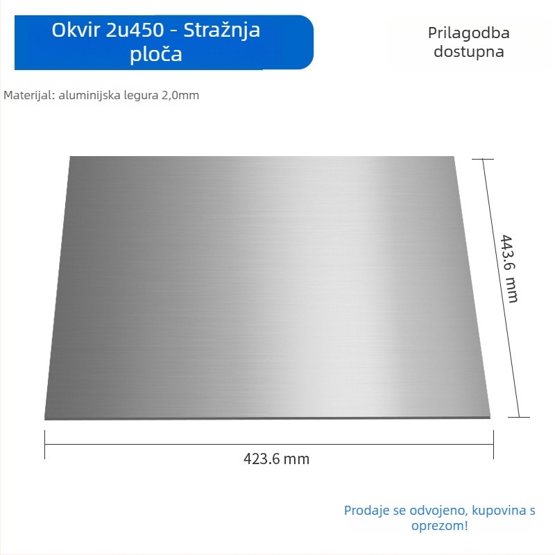 Serverski panel kućišta – aluminij, MicroATX kompatibilan, USB 2.0 prednji, težina 1 kg, veličina 430 mm