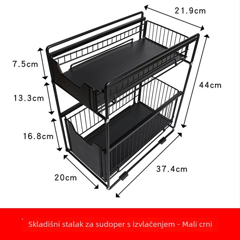 Gashi sklopivi višenamjenski željezni izvlačni regal za ormare