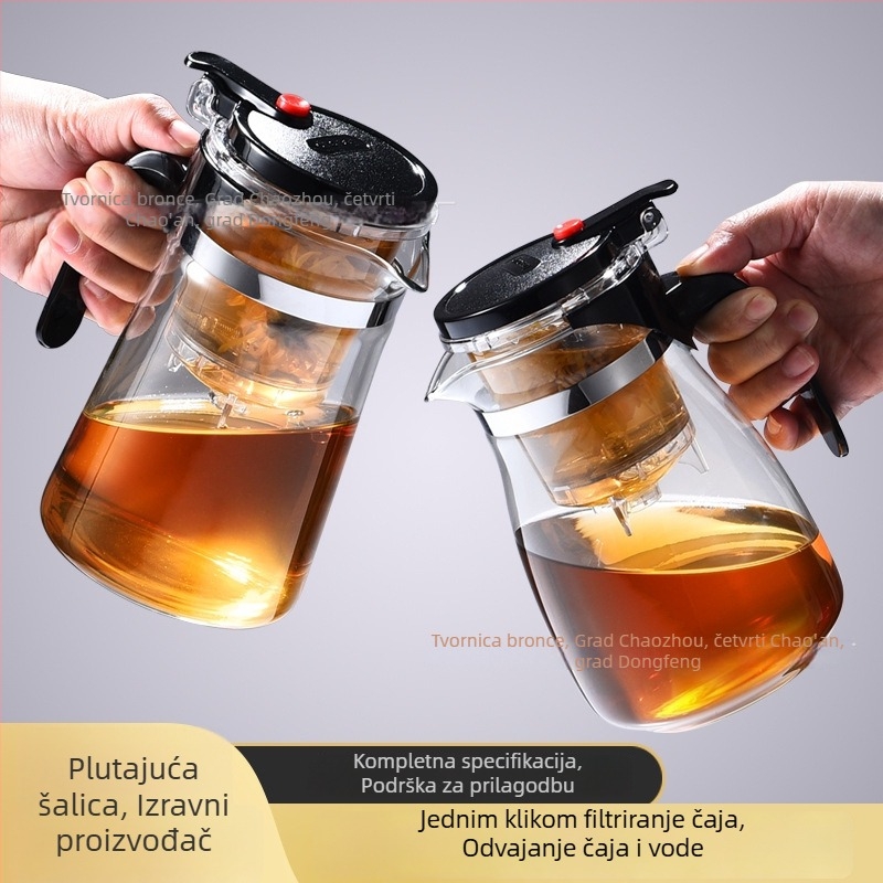 Stakleni čajnik s integriranim filtrom – otporan na temperaturu, moderan minimalistički dizajn