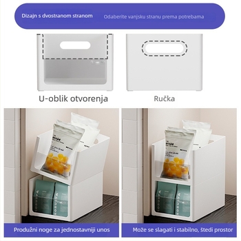 Sun Xiaomei Organizator kuhinjskog ormarića s pravokutnim dizajnom, mogućnost slaganja, 12L, ABS+PS, FG-2231