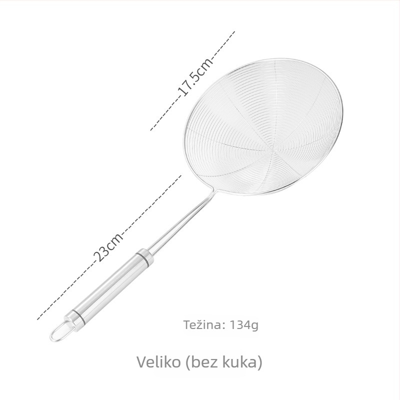 Pengxin 304 nehrđajući čelik kuhinjski alat za filtriranje i prženje — veliko cjedilo s mrežicom ulja i žlica za tjesteninu