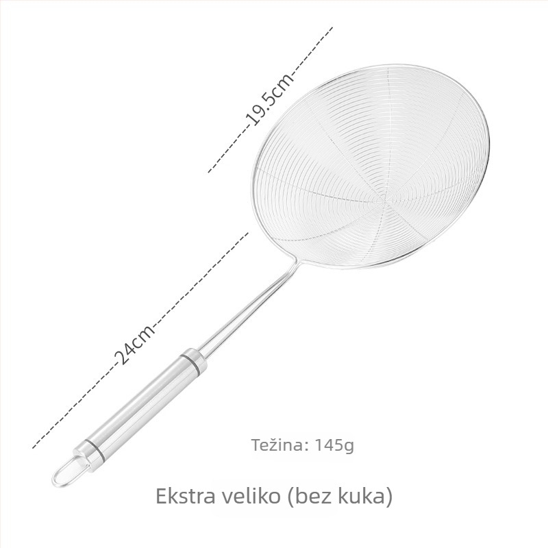 Pengxin 304 nehrđajući čelik kuhinjski alat za filtriranje i prženje — veliko cjedilo s mrežicom ulja i žlica za tjesteninu