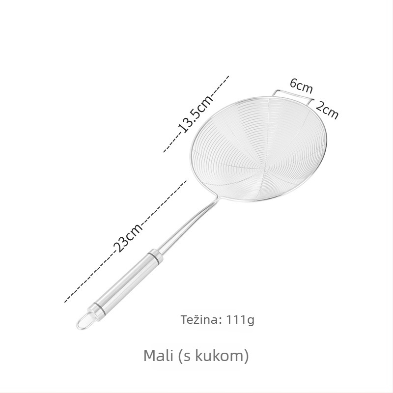 Pengxin 304 nehrđajući čelik kuhinjski alat za filtriranje i prženje — veliko cjedilo s mrežicom ulja i žlica za tjesteninu