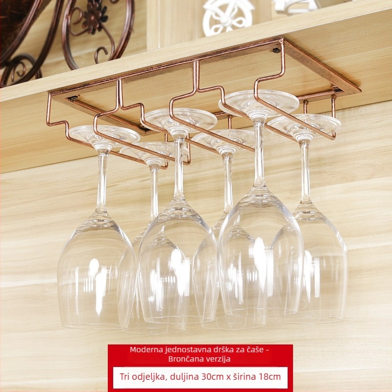 Držač za čaše od kovanog željeza za zid – moderan minimalistički stil, konstrukcija od željeznog žice, težina od 1 kg