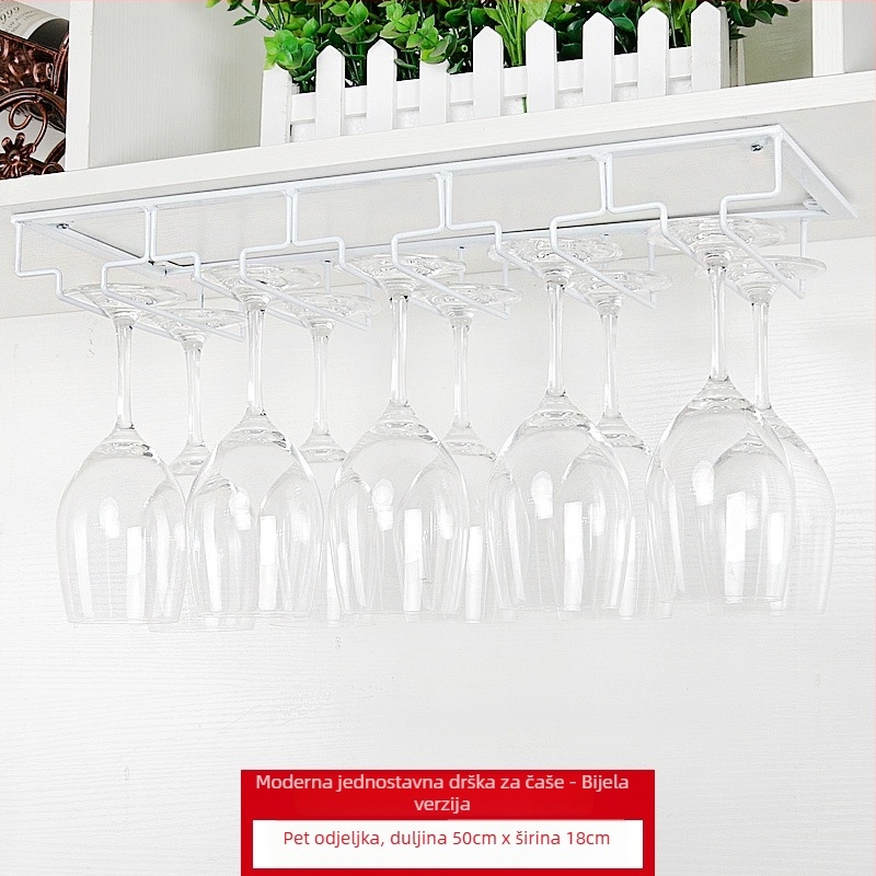 Držač za čaše od kovanog željeza za zid – moderan minimalistički stil, konstrukcija od željeznog žice, težina od 1 kg