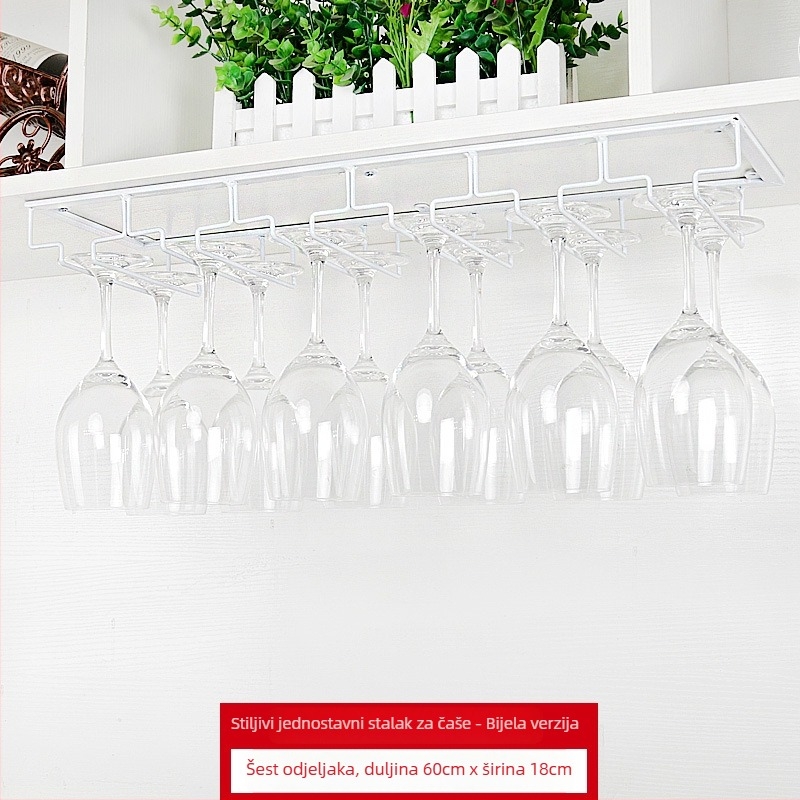 Držač za čaše od kovanog željeza za zid – moderan minimalistički stil, konstrukcija od željeznog žice, težina od 1 kg