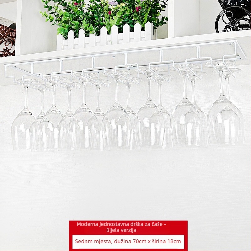 Držač za čaše od kovanog željeza za zid – moderan minimalistički stil, konstrukcija od željeznog žice, težina od 1 kg